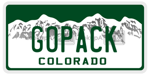 GOPACK  license plate in CO