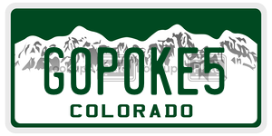 GOPOKE5 license plate in Colorado