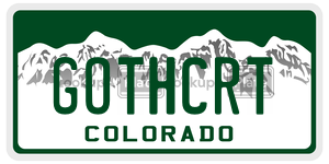 GOTHCRT license plate in Colorado