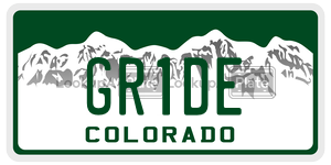 GR1DE license plate in Colorado