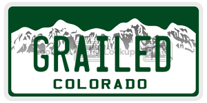 GRAILED  license plate in CO