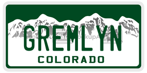 GREMLYN  license plate in CO