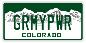 GRMYPWR  license plate in CO