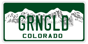 GRNGLD  license plate in CO
