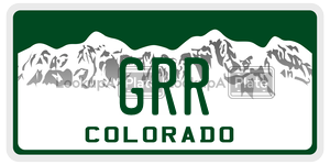 GRR license plate in Colorado