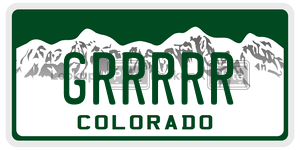 GRRRRR license plate in Colorado