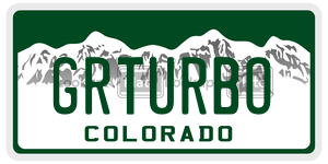 GRTURBO license plate in Colorado