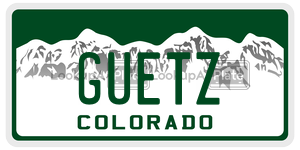 GUETZ  license plate in CO