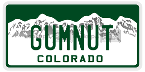 GUMNUT  license plate in CO