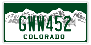 GWW452  license plate in CO