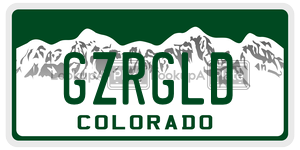 GZRGLD  license plate in CO