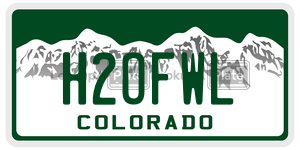 H2OFWL license plate in Colorado