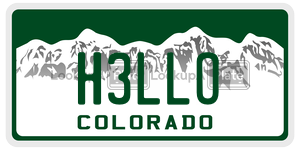 H3LLO  license plate in CO