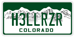 H3LLRZR  license plate in CO