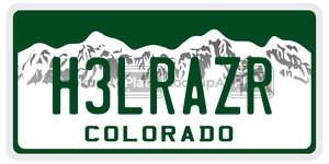 H3LRAZR  license plate in CO