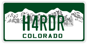 H4RDR  license plate in CO