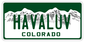 HAVALUV license plate in Colorado
