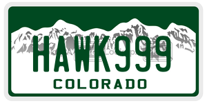 HAWK999  license plate in CO