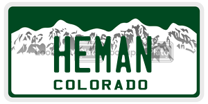 HEMAN  license plate in CO