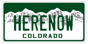 HERENOW  license plate in CO