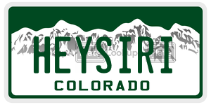HEYSIRI  license plate in CO