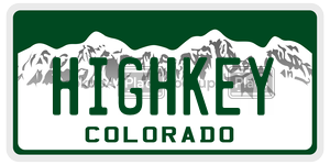 HIGHKEY  license plate in CO