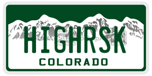 HIGHRSK  license plate in CO