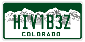 HIV1B3Z  license plate in CO