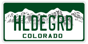HLDEGRD  license plate in CO