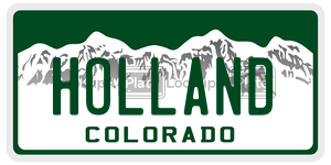 HOLLAND license plate in Colorado