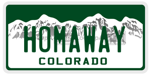 HOMAWAY  license plate in CO