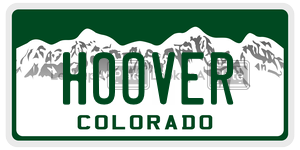 HOOVER  license plate in CO