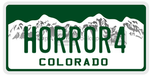 HORROR4  license plate in CO
