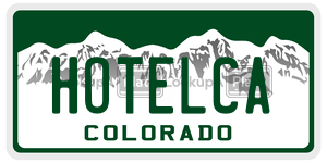 HOTELCA  license plate in CO