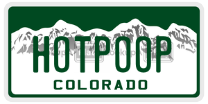 HOTPOOP  license plate in CO
