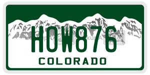 HOW876  license plate in CO