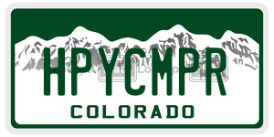 HPYCMPR license plate in Colorado