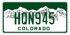 HQN945  license plate in CO