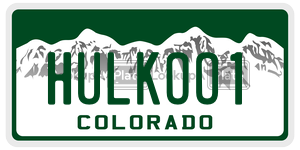 HULKOO1  license plate in CO