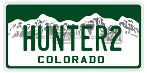HUNTER2  license plate in CO