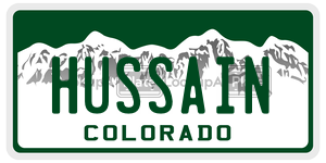 HUSSAIN  license plate in CO