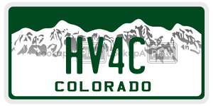HV4C license plate in Colorado