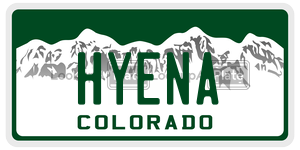 HYENA  license plate in CO