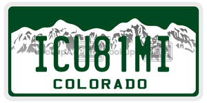 ICU81MI license plate in Colorado