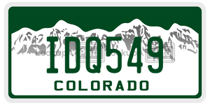IDQ549  license plate in CO
