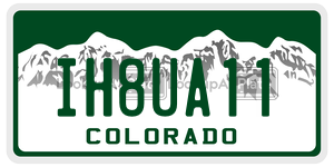 IH8UA11  license plate in CO