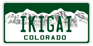 IKIGAI  license plate in CO