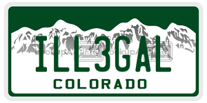 ILL3GAL  license plate in CO