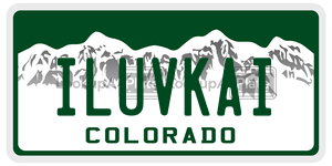 ILUVKAI  license plate in CO