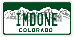 IMDONE  license plate in CO